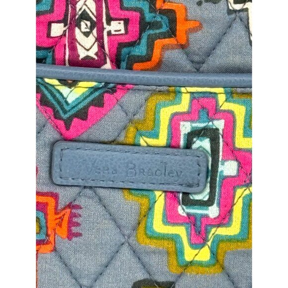 Vera Bradley Gray Quilted Crossbody Bag With Multicolor Geometric Patterns & Adj - Picture 6 of 7